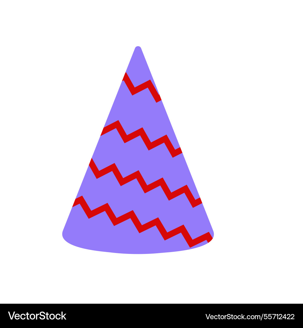 Colorful party hat with zigzag patterns Vector Image