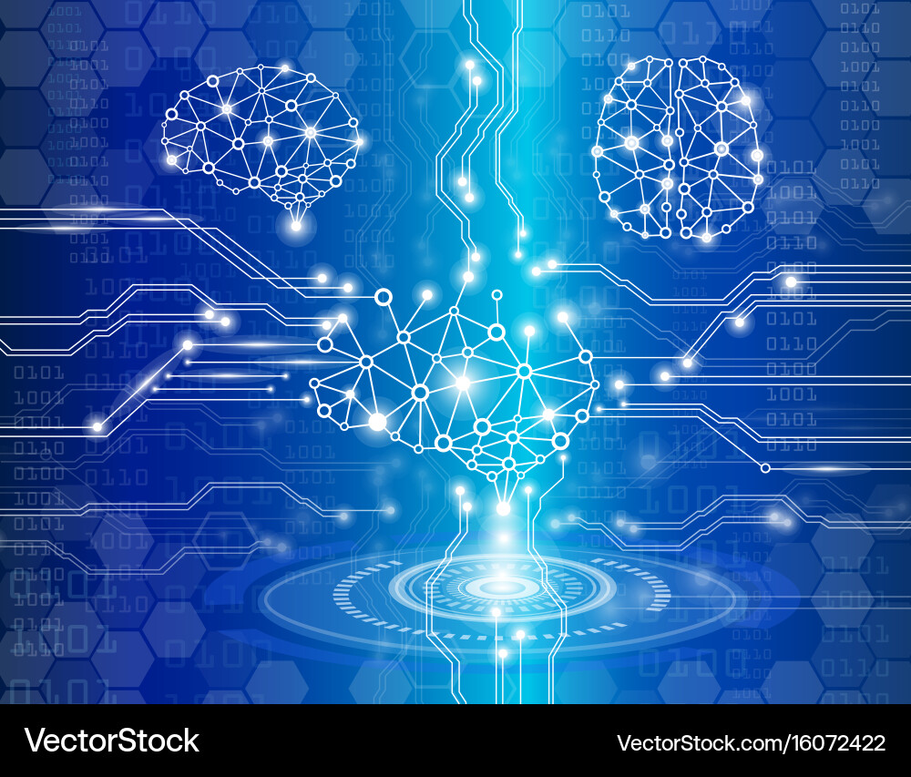 Digital Brain Network Vector Image