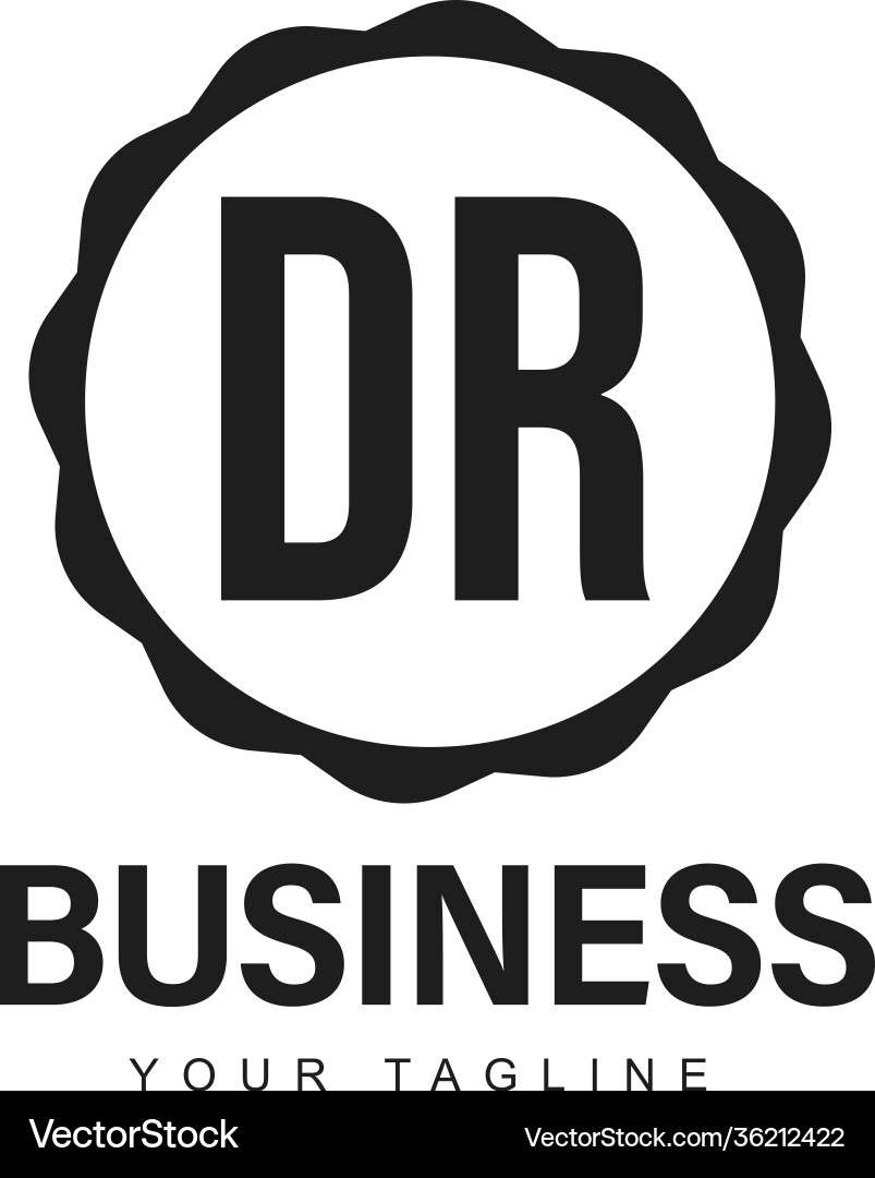 Dr initial a logo design with abstract style vector image