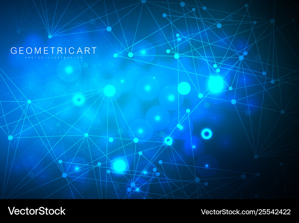 Geometric abstract background with connected line Vector Image