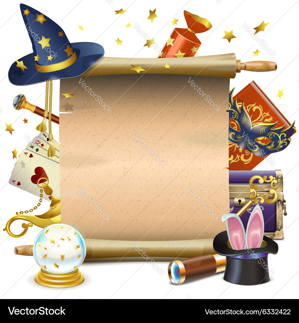 Magic Scroll with Props vector image
