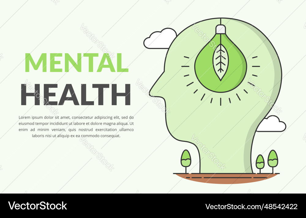 Mental Wellness Konzept Vektorbild