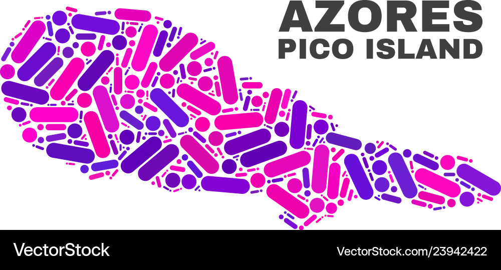 Mosaic pico island map of dots and lines Mosaic pico island map of dots and lines vector image
