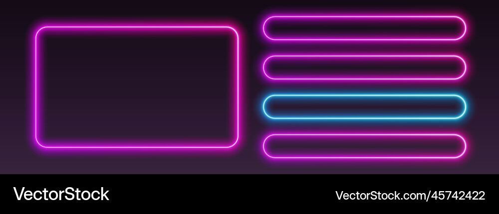 Neon quiz template ui design for questionnaire Neon quiz template ui design for questionnaire vector image