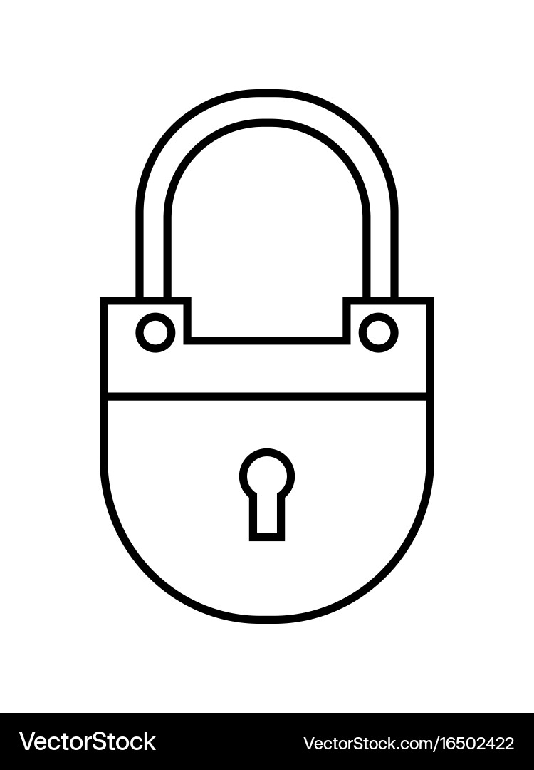 Padlock flat linear icon of lock isolated Vector Image