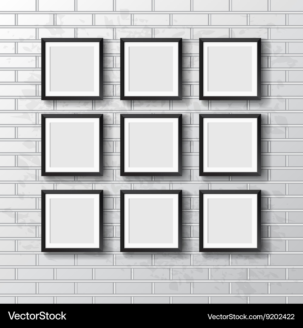 Realistic Frame on Brick Wall Royalty Free Vector Image