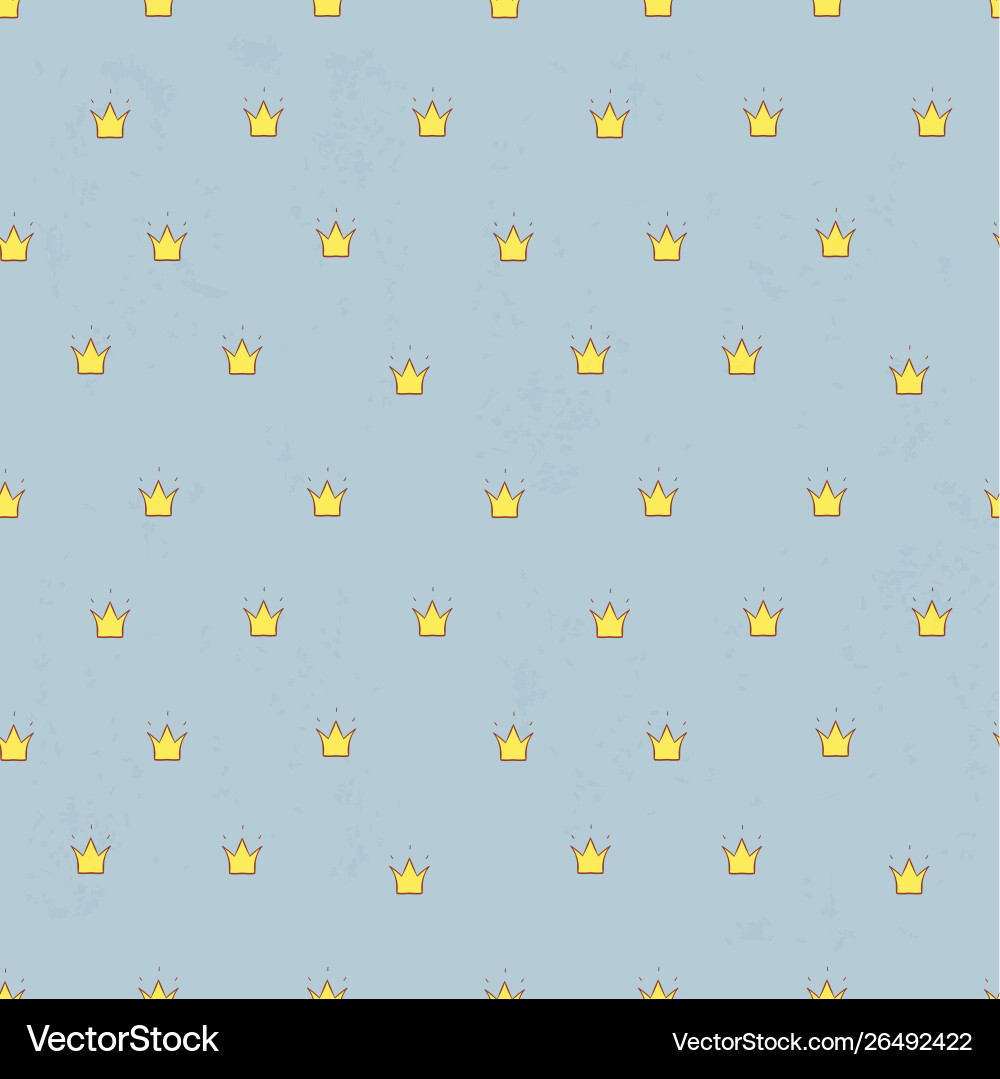 Seamless pattern with cute crowns simple vector image