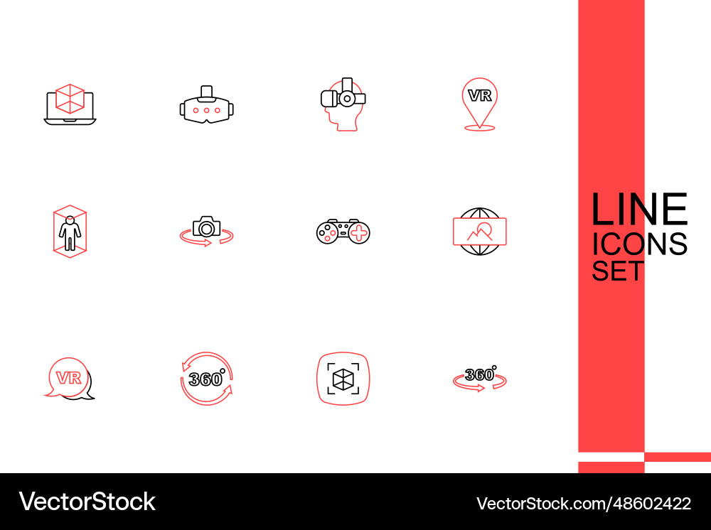 Set line 360 degree view 3d modeling virtual Set line 360 degree view 3d modeling virtual vector image