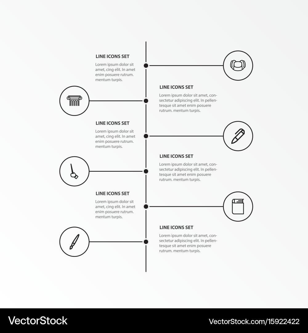 Set of 6 editable science outline icons includes Vector Image
