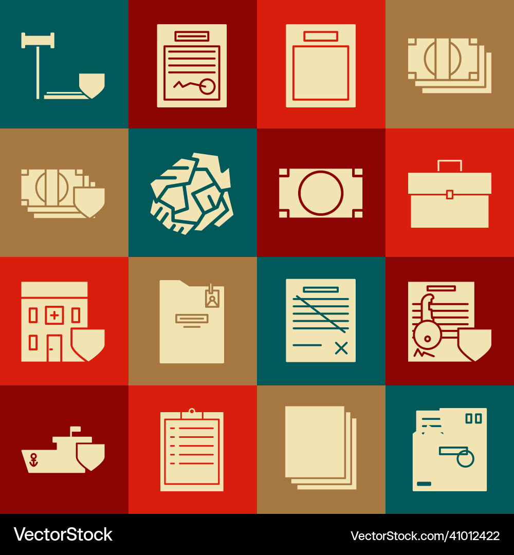 Set ordered envelope document with key vector image