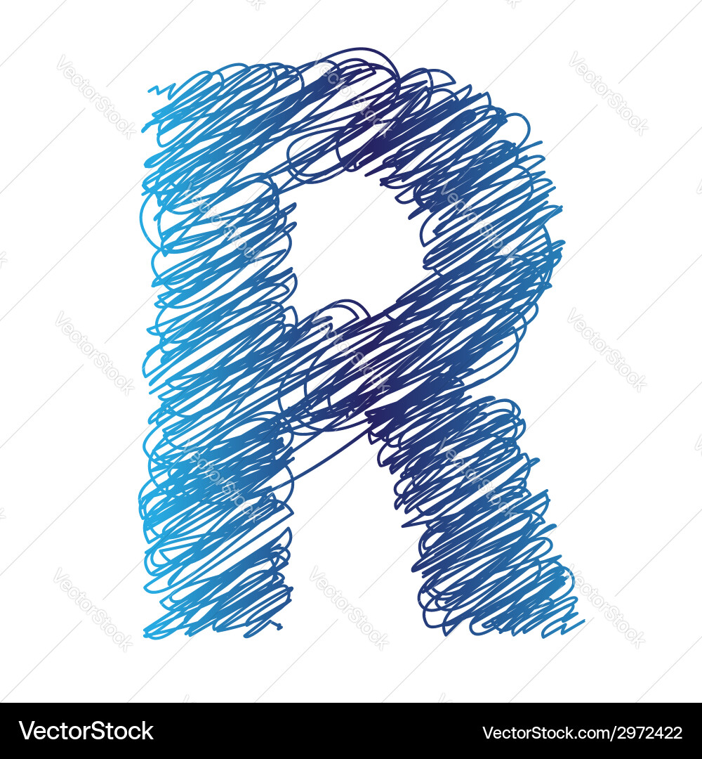 Sketched letter r Royalty Free Vector Image - VectorStock