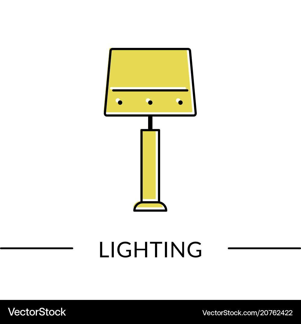 Table lamp lighting line icon for web Vector Image