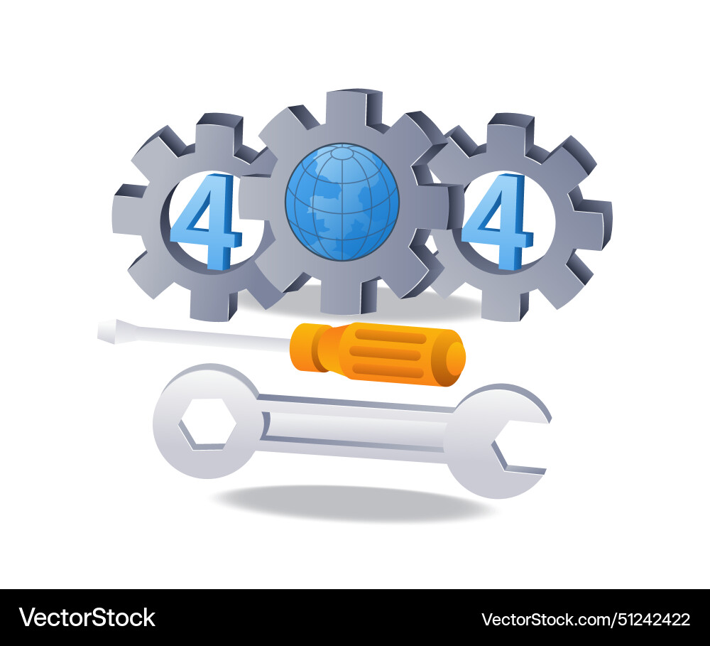 Technology system error code 404 repair Technology system error code 404 repair vector image