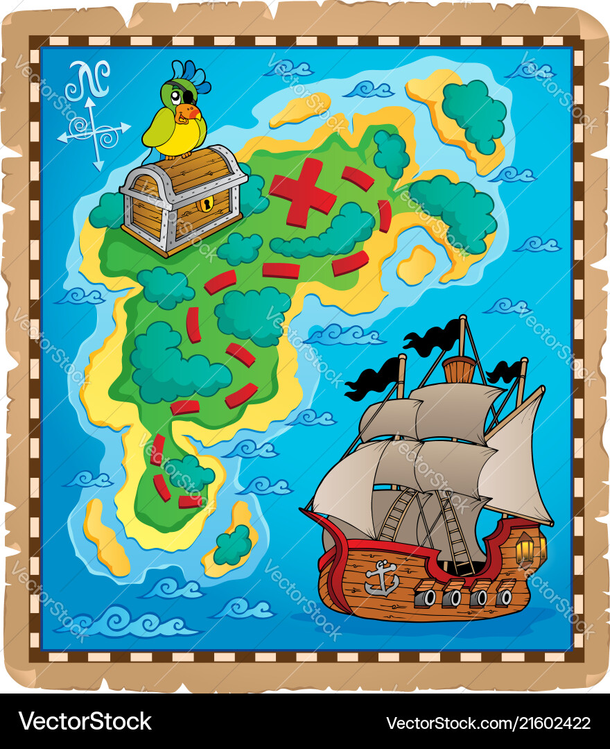 Treasure map topic image 5 Vector Image
