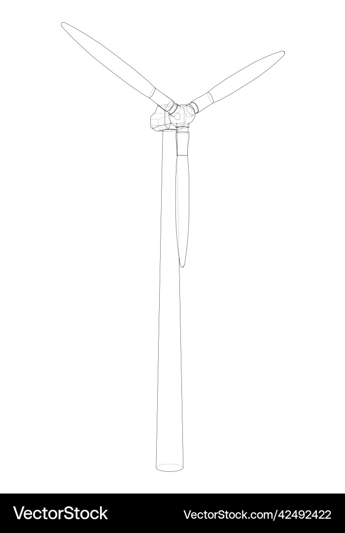 Wind turbine rendering of 3d Wind turbine rendering of 3d vector image