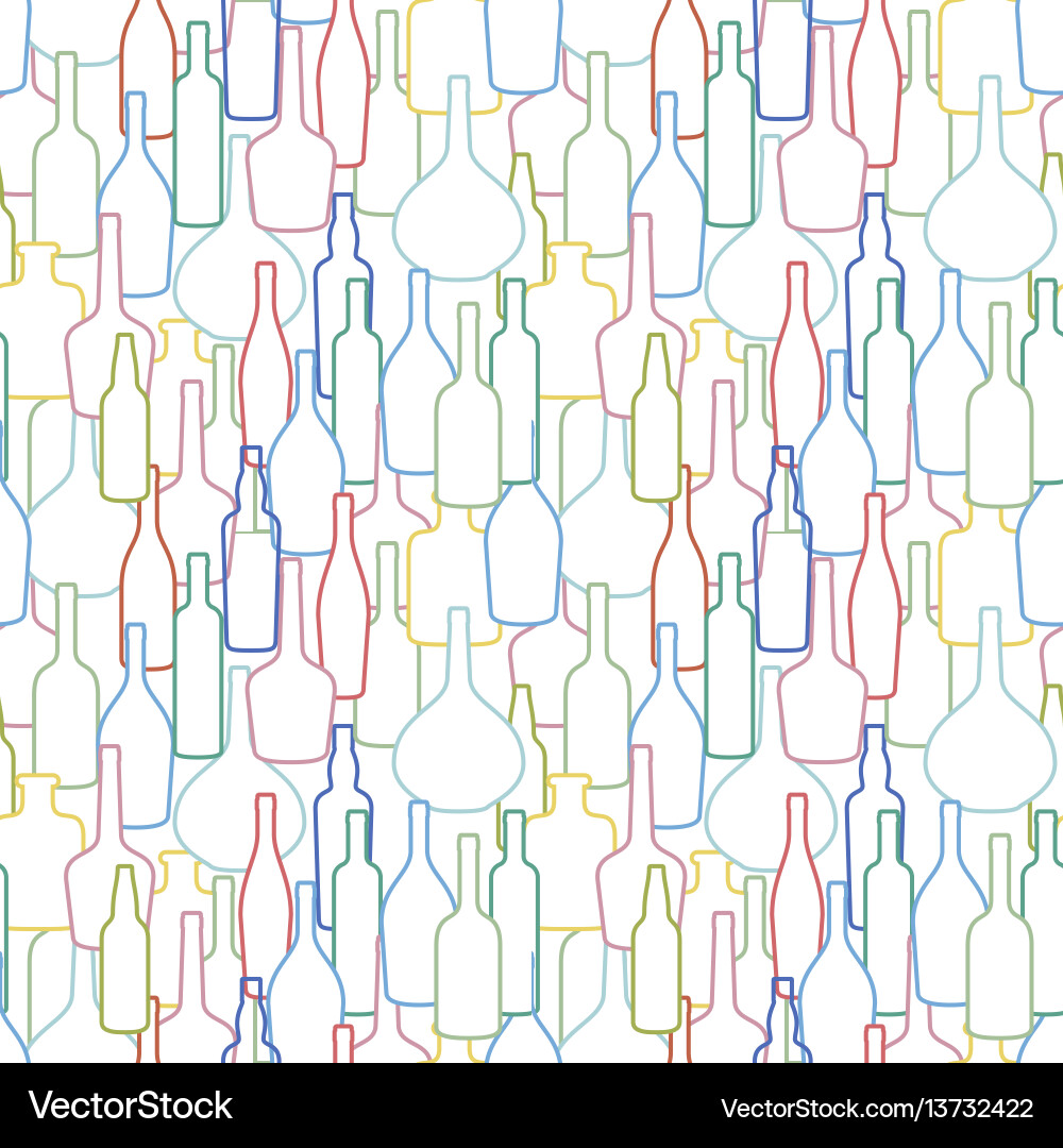 Wine Bottle Pattern vector image