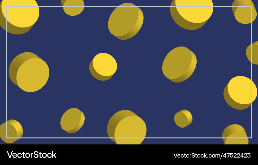Abstract circle 3d with frame on blue background vector image