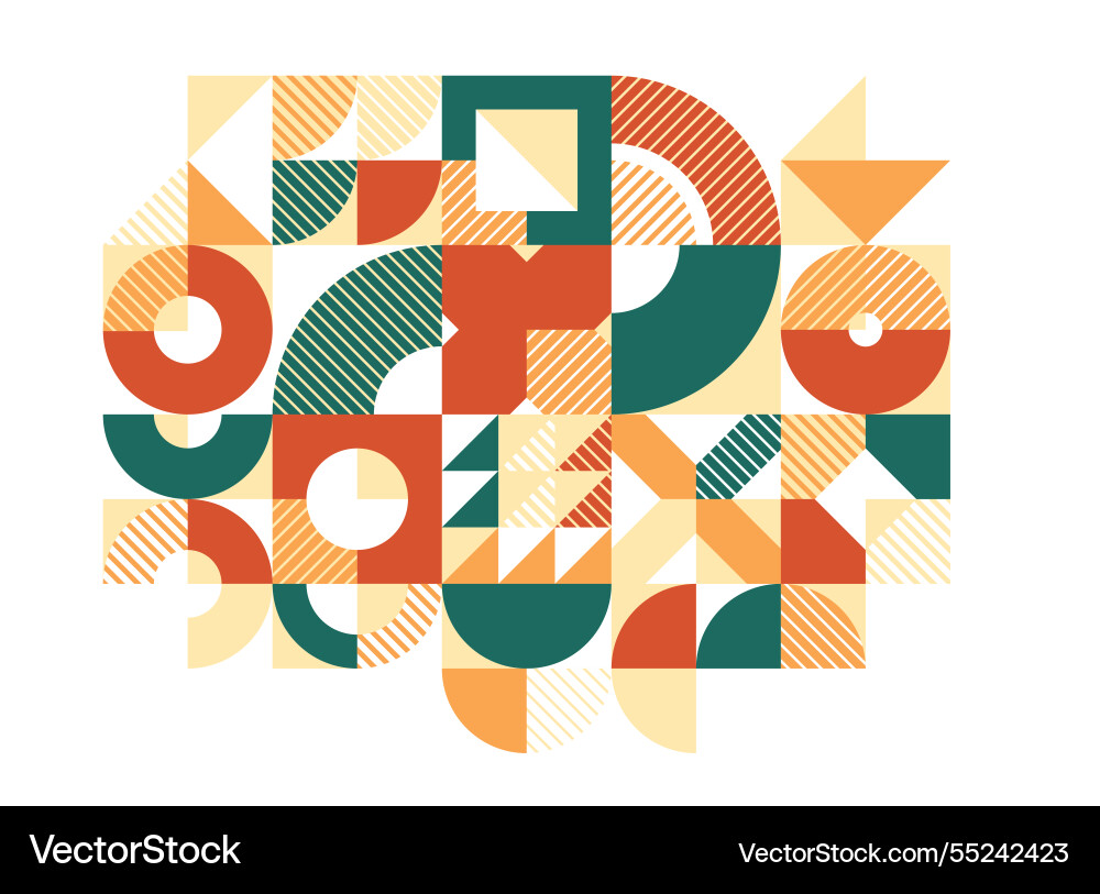 Abstract geometric background modular tiling vector image