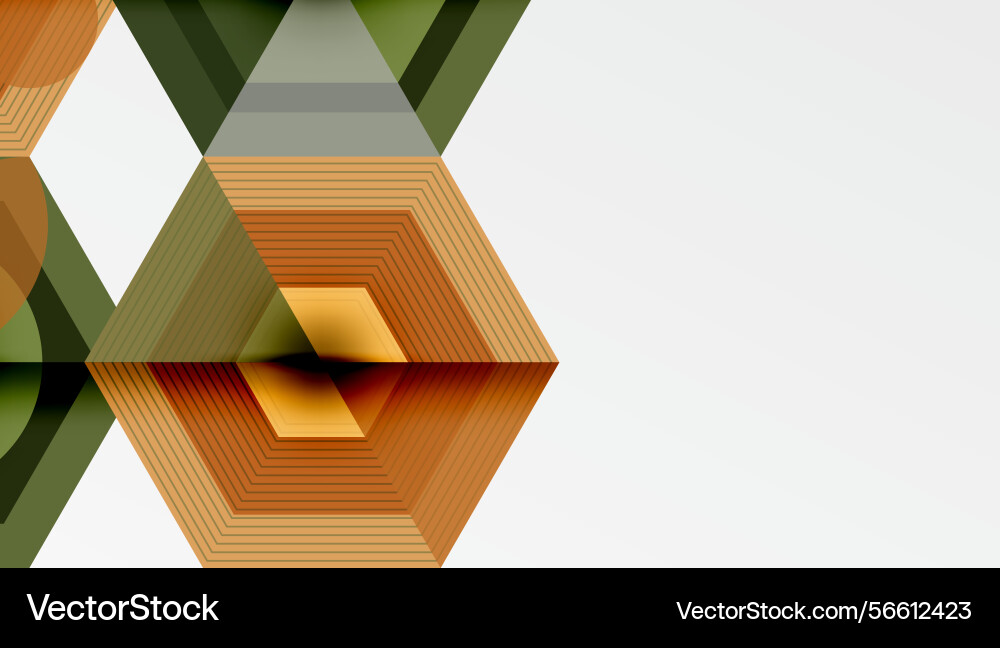 Abstract geometric design hexagons overlap vector image