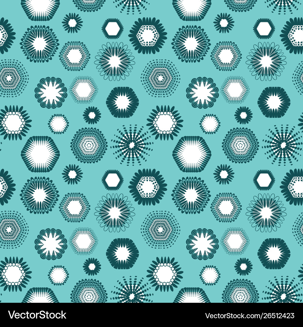 Blue retro hexagon pattern texture print seamless Vector Image