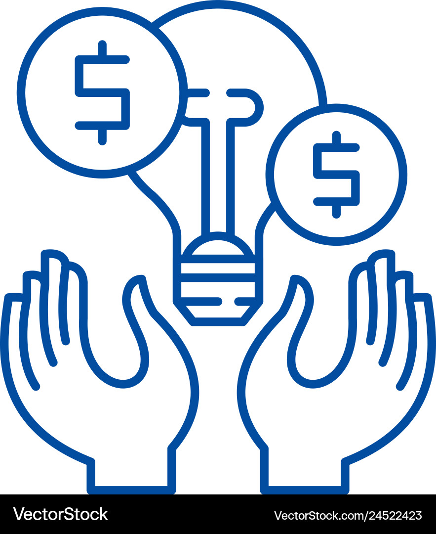 Business ideas line icon concept Business ideas line icon concept vector image