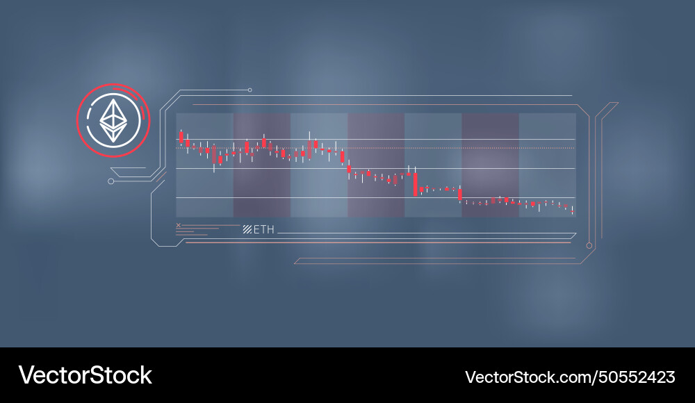 Clear and concise infographics of ethereum price Clear and concise infographics of ethereum price vector image