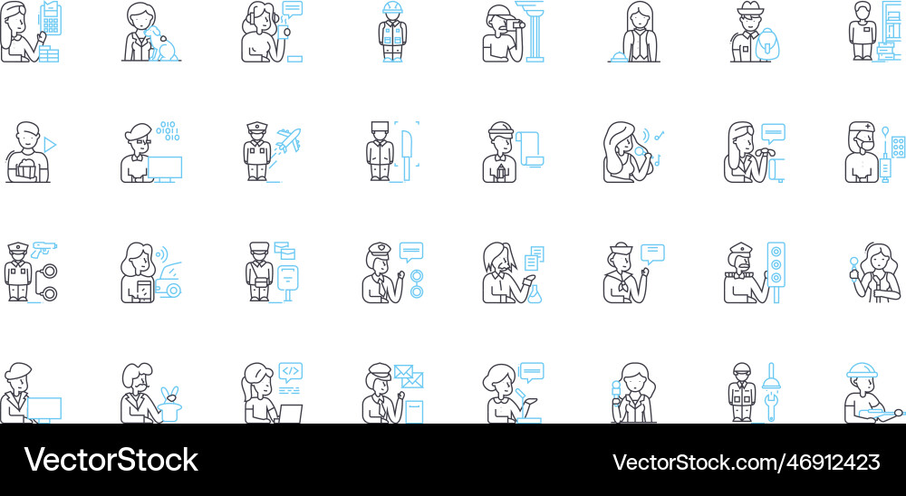Clever tasks linear icons set creative Clever tasks linear icons set creative Vector Image