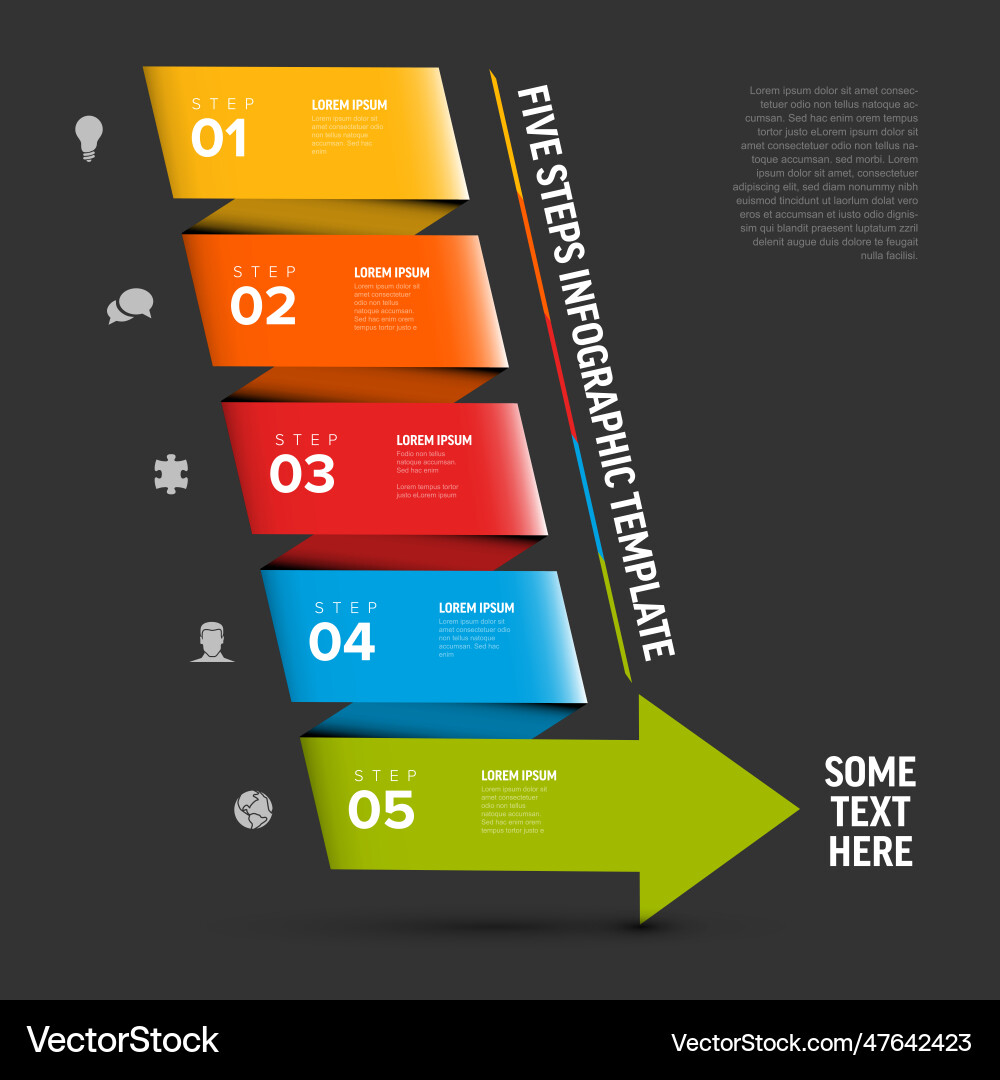 Dark progress with four diagonal steps and big Dark progress with four diagonal steps and big vector image
