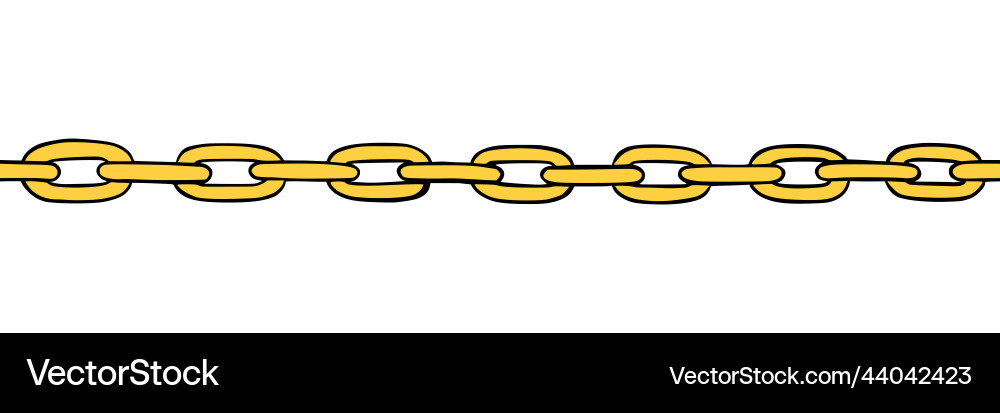 Golden chain seamless pattern handdrawn sketch Vector Image