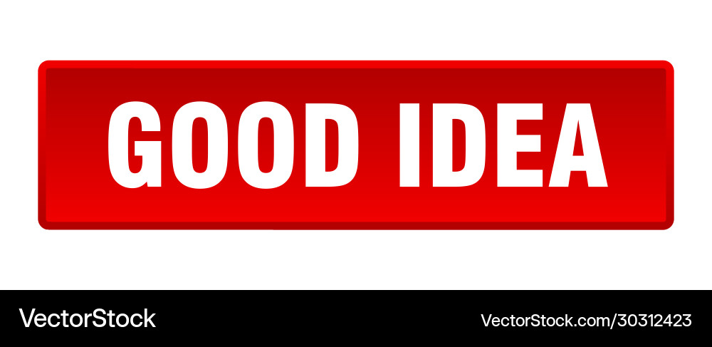 Good idea button square red push vector image