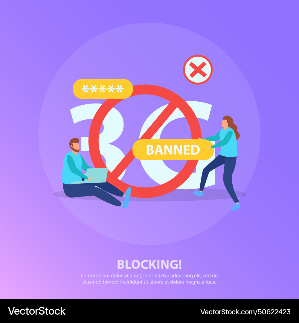 Internet blocking background Internet blocking background Vector Image