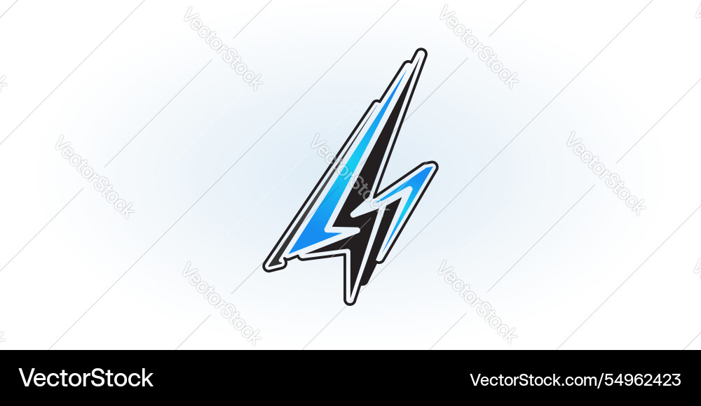 Lightning with number 4 logo design combination Lightning with number 4 logo design combination vector image