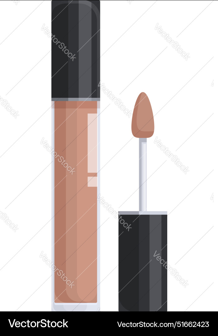 Lip gloss standing with applicator showing color Lip gloss standing with applicator showing color vector image