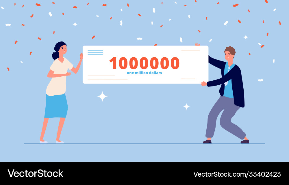 Menschen mit Geld Preis Lotterie Gewinner Menschen mit Geld Preis Lotterie Gewinner vektorbild
