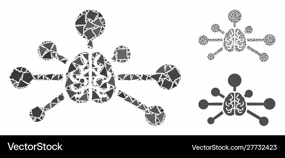 Mind control links mosaic icon humpy items Mind control links mosaic icon humpy items vector image