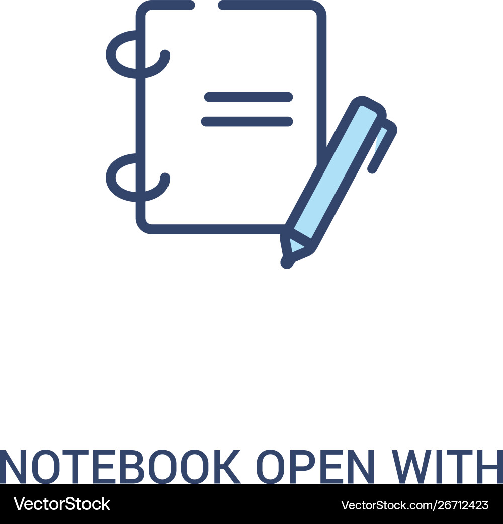 Notebook open with bookmark concept 2 colored Notebook open with bookmark concept 2 colored vector image