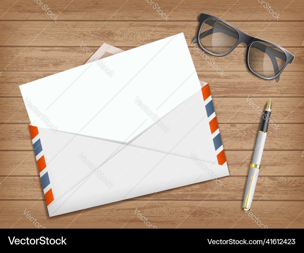 Open envelope with blank letter for text Vector Image