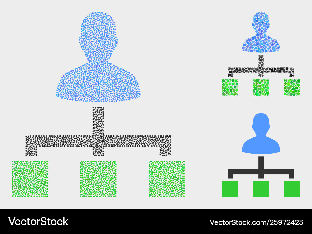 Pixelated user links icons Vector Image