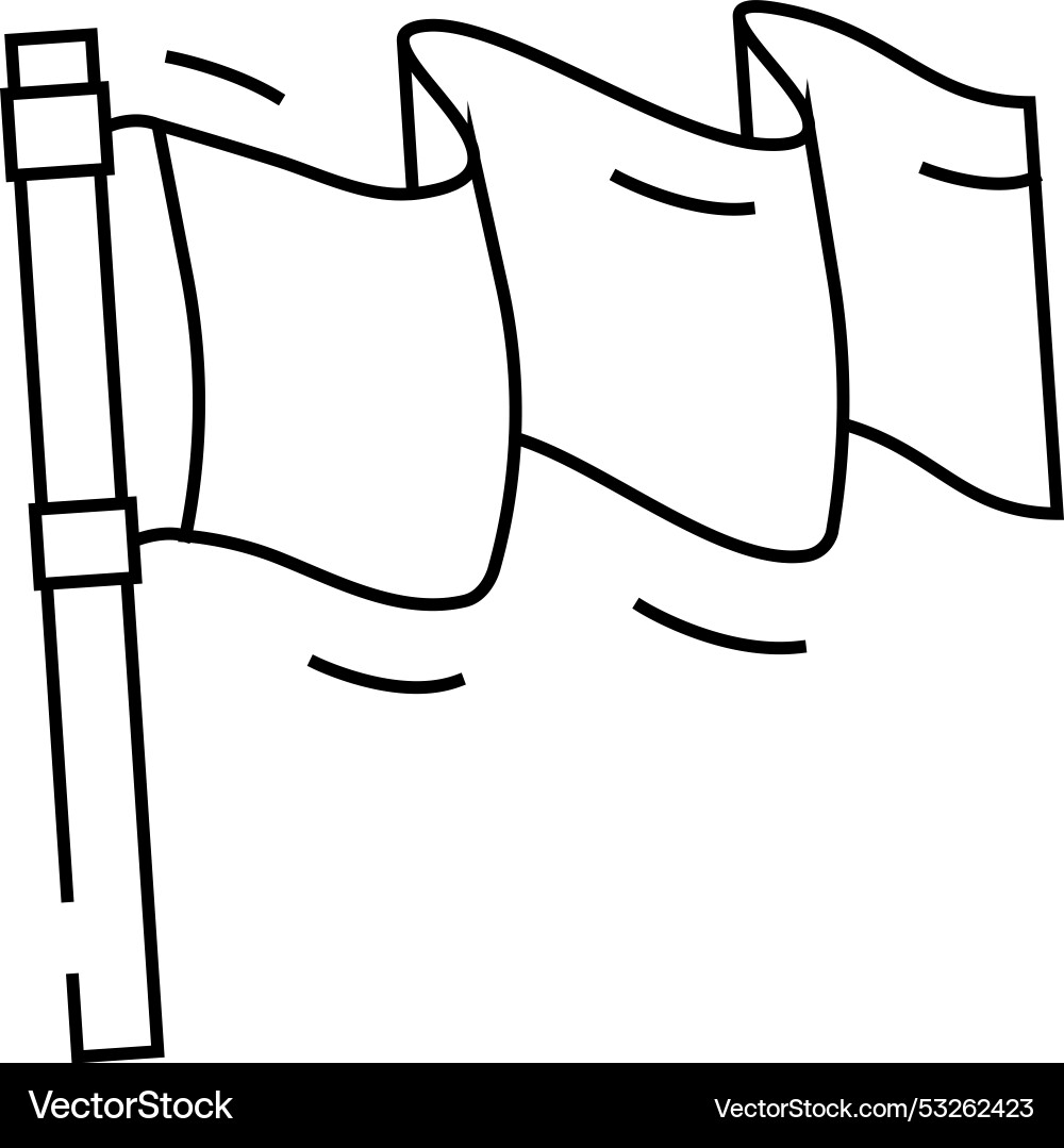 Red flag alert line icon Red flag alert line icon vector image