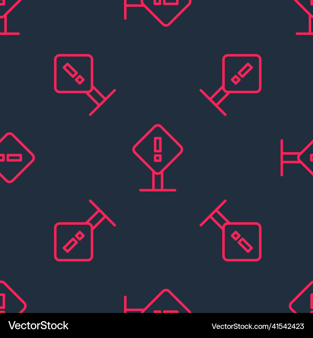 Red line exclamation mark in square frame icon Red line exclamation mark in square frame icon vector image