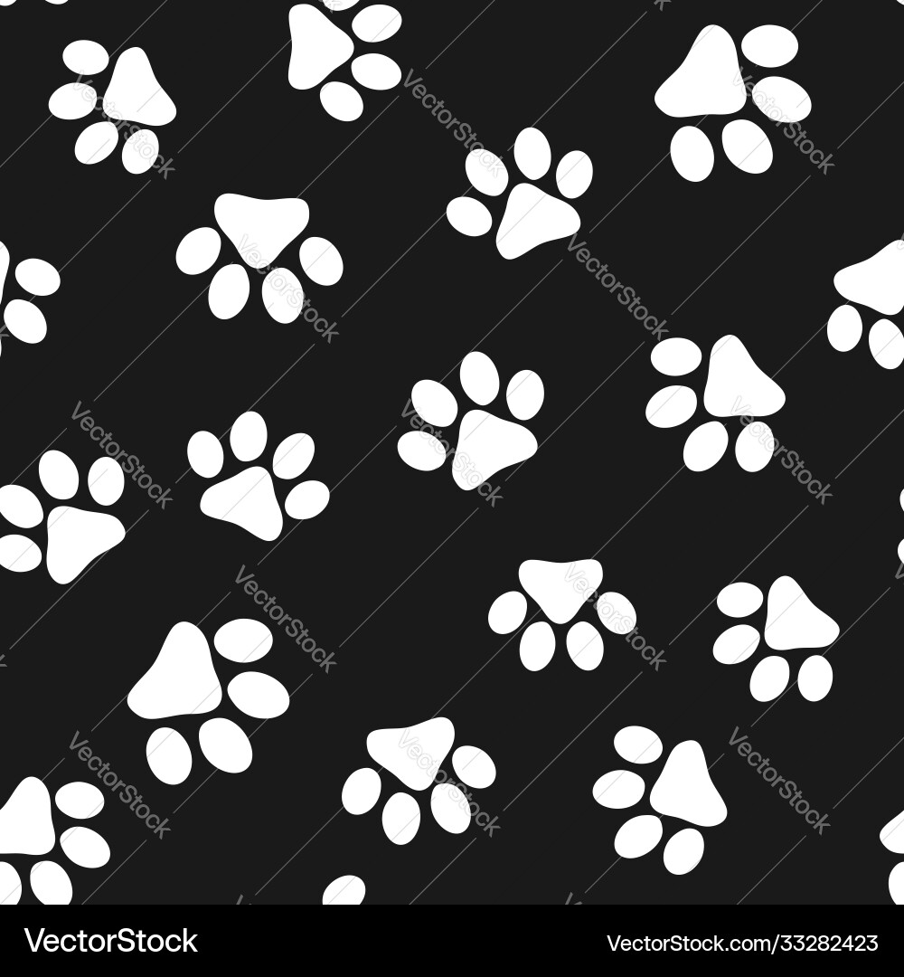 Seamless pattern with paw prints design Vector Image