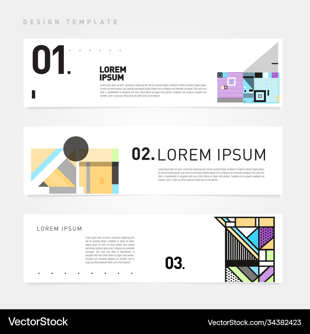 Set abstract banner web design template retro Set abstract banner web design template retro vector image