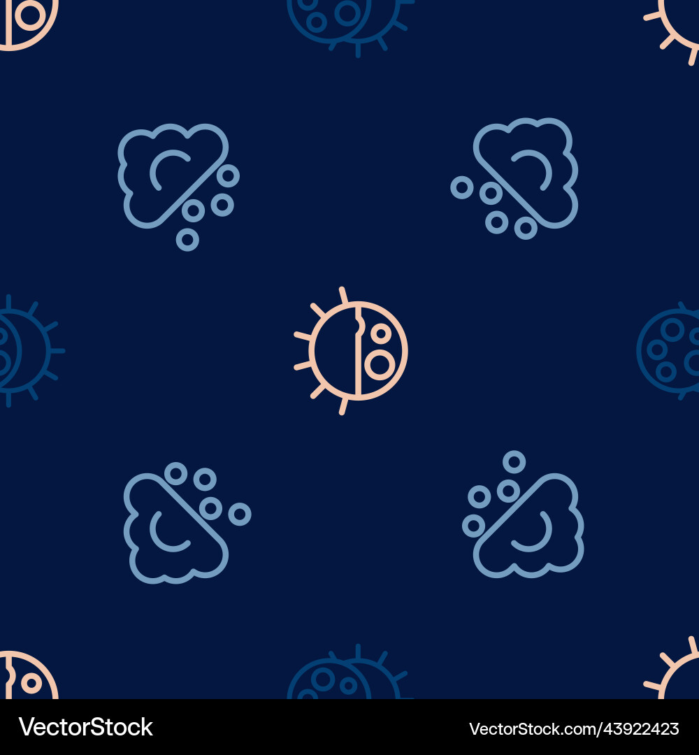 Set line eclipse of the sun hail cloud and day Vector Image