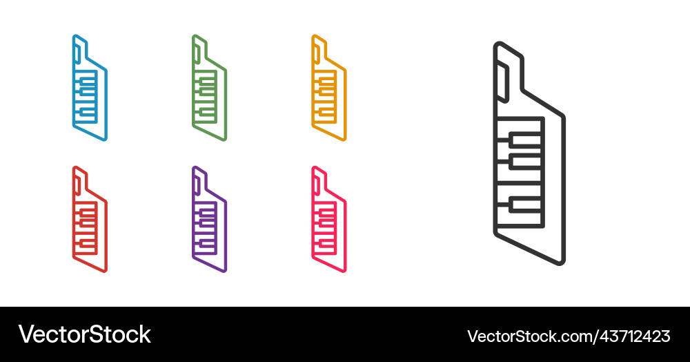 Set line keytar icon isolated on white background Vector Image