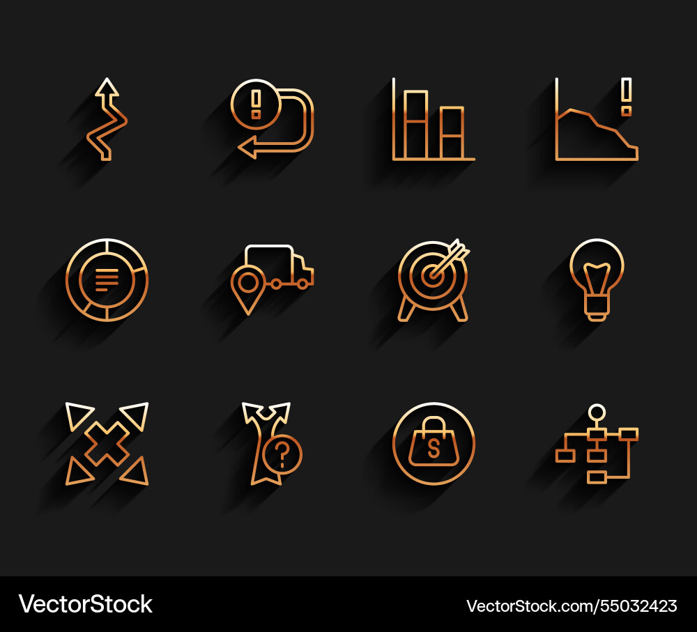 Set line many ways directional arrow Set line many ways directional arrow vector image