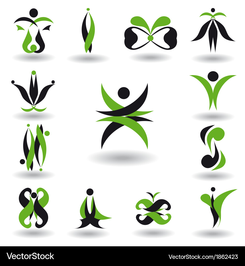 Set of abstract design element Vector Image