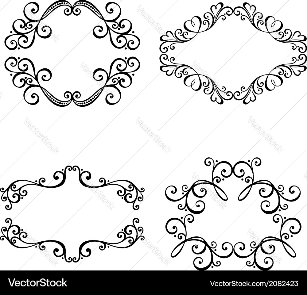Set of ornamental frames for text Vector Image