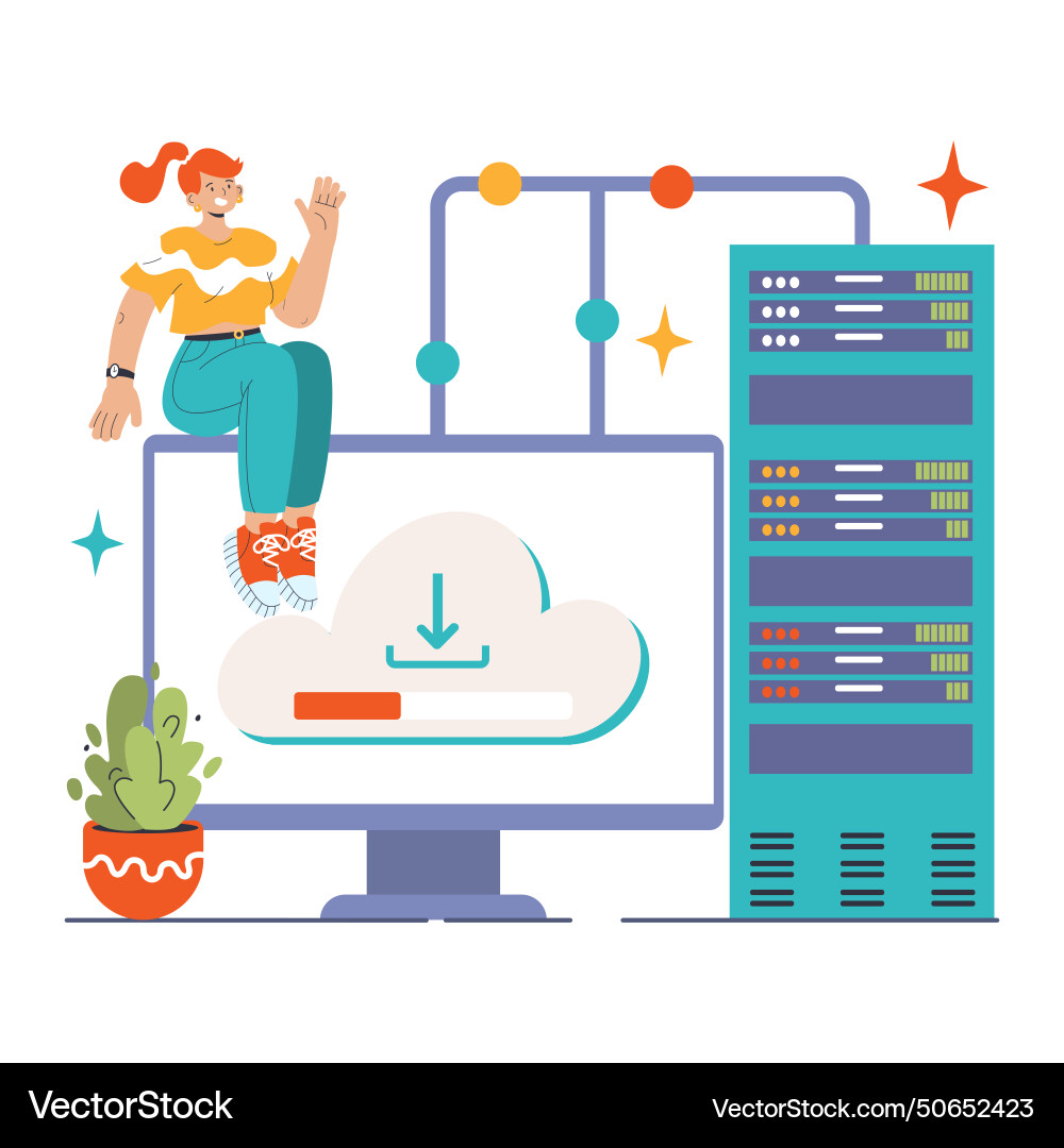 Software-Engineering der Back-End-Entwicklung Vektorbild