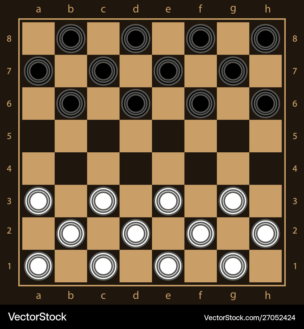 Chess board with checkers simple Chess board with checkers simple vector image