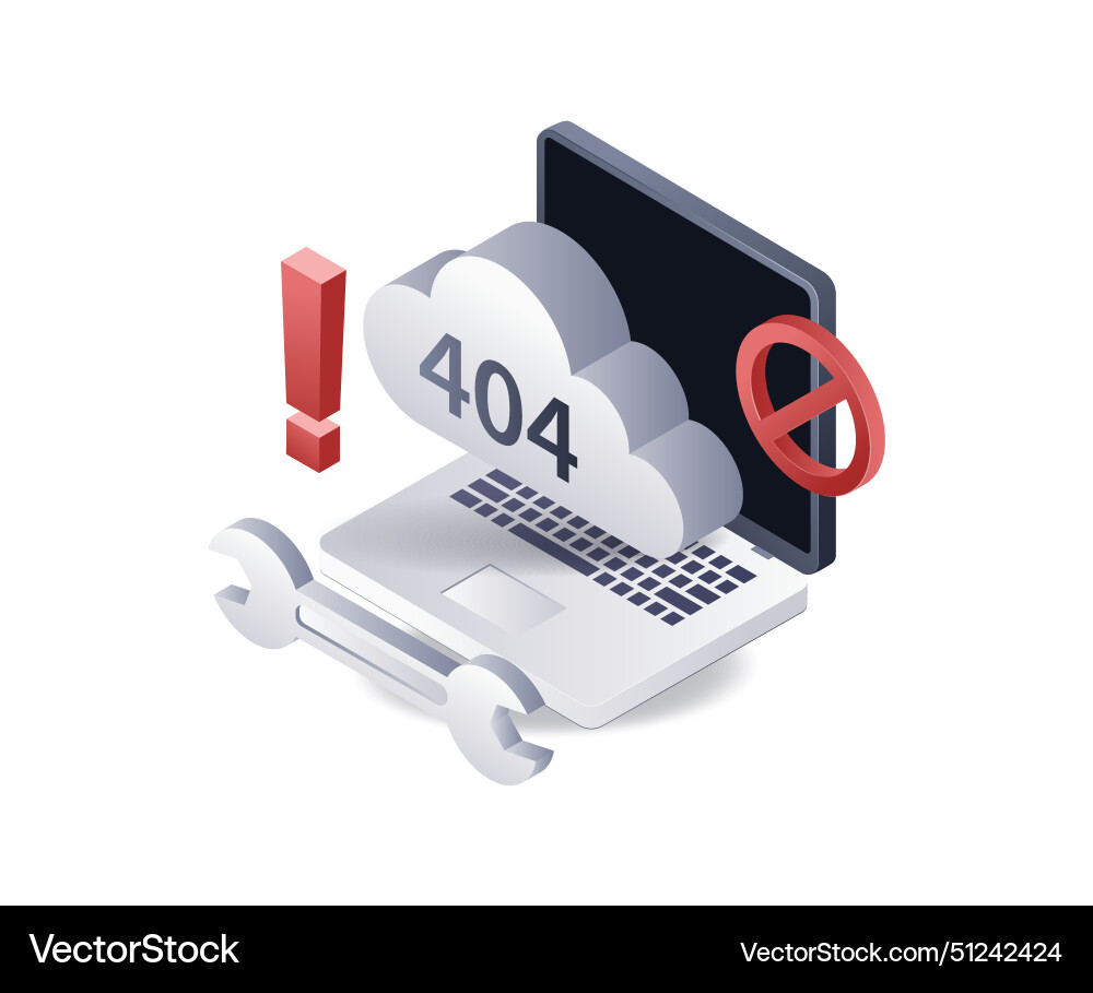 Computer received an error warning code 404 Computer received an error warning code 404 vector image